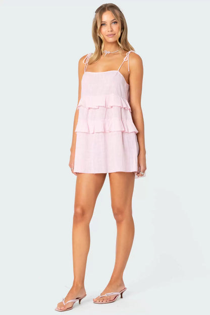 pink camisole mini dress