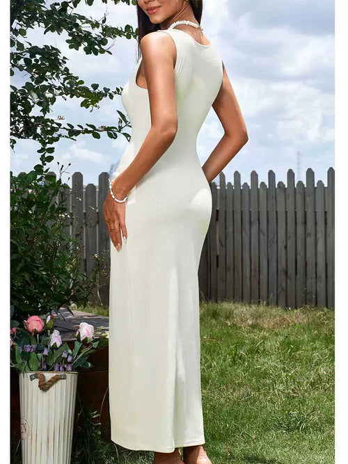 anna white sleeveless maxi dress