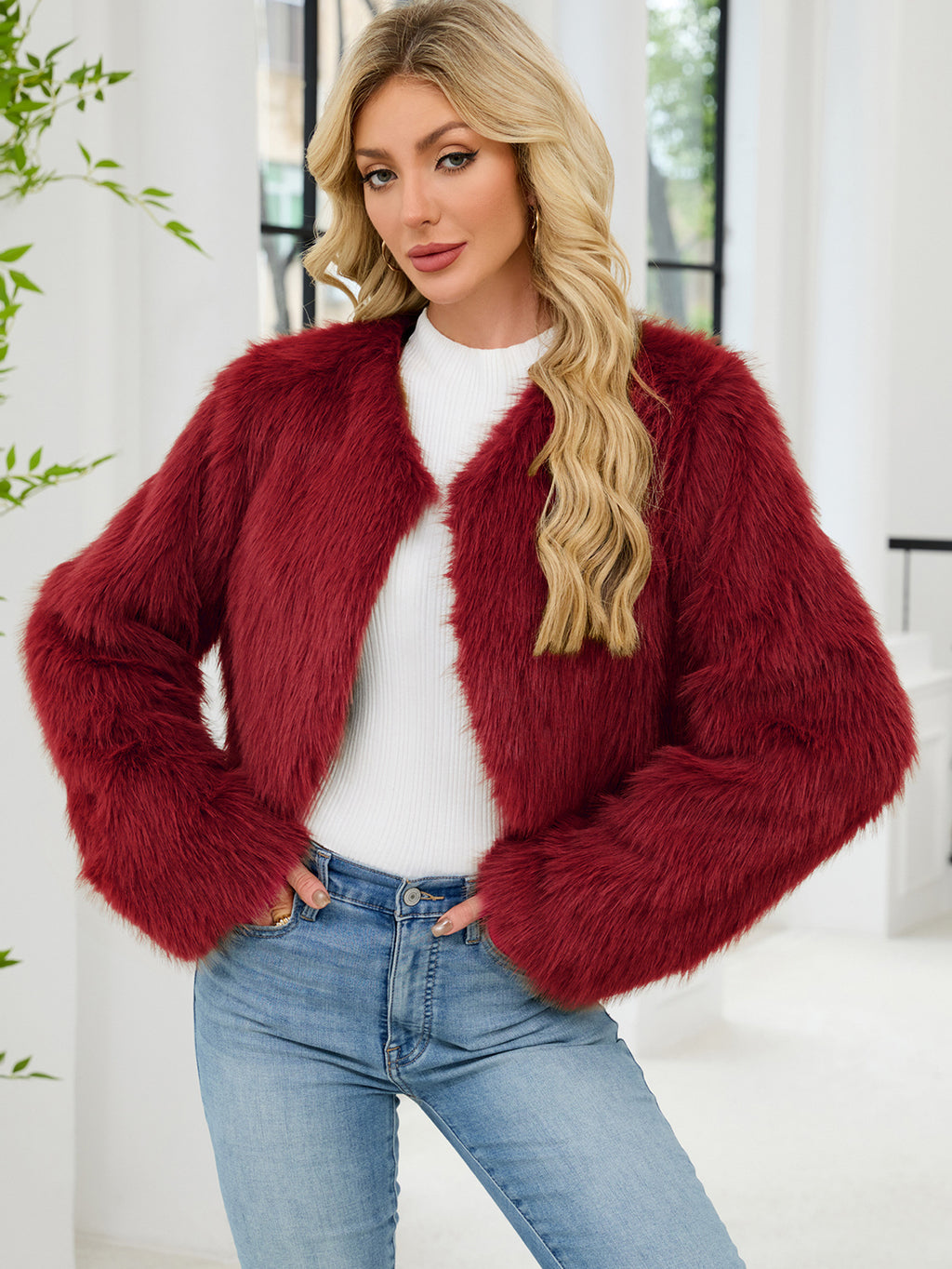 victoria Imitation Fur Top Short Jacket