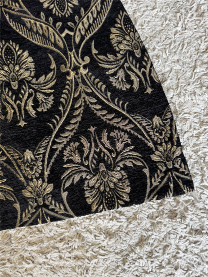 gold thread embroidery thick bandeau mini dress