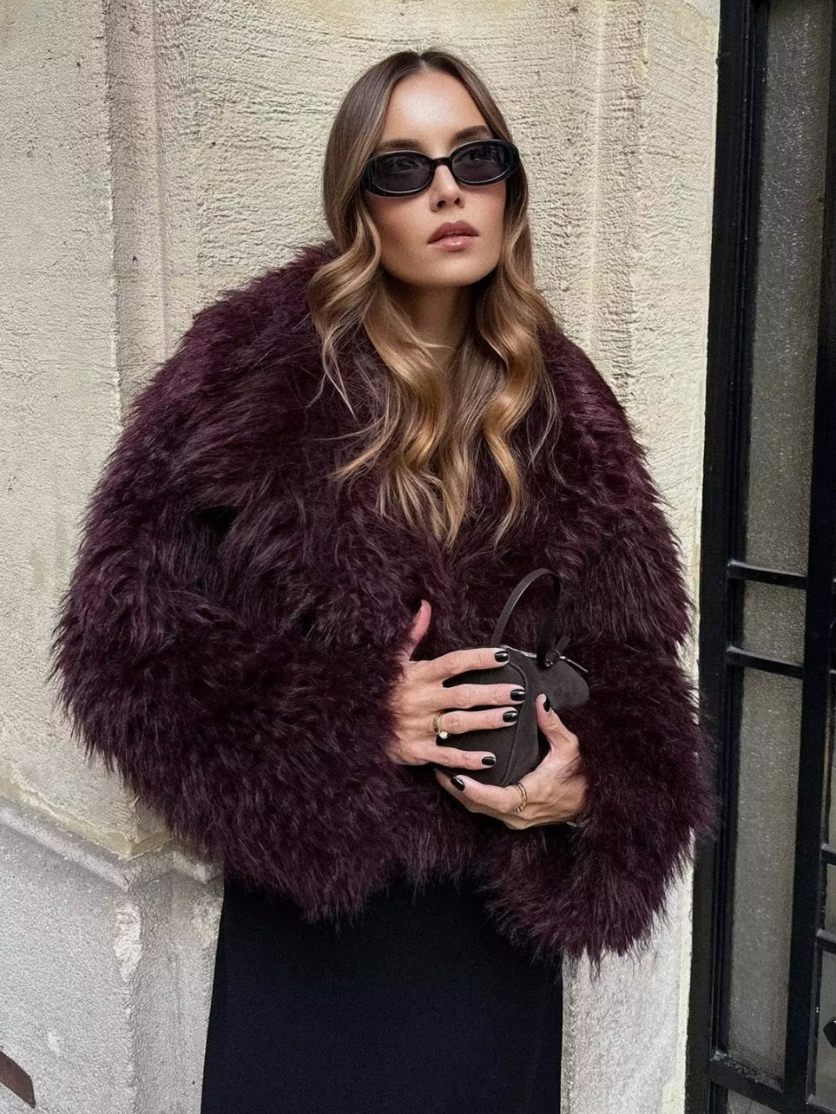 faux fur cropped jacket