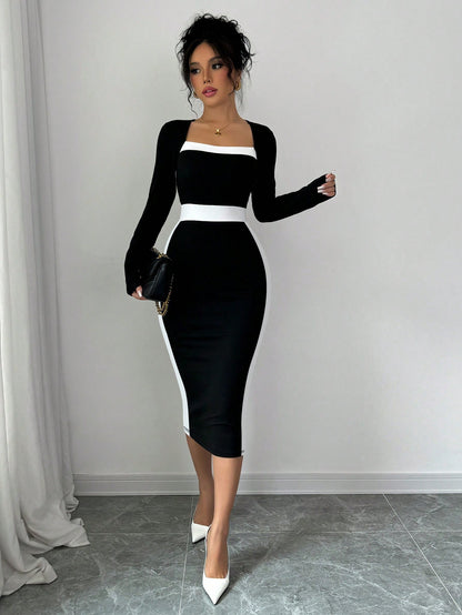 georgia black long sleeve maxi dress