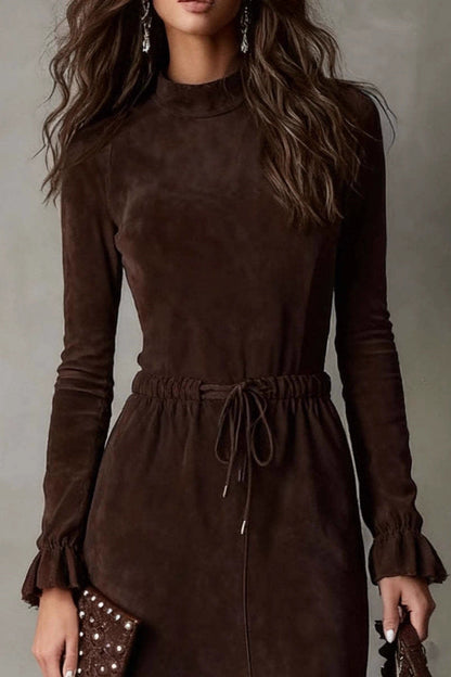 Double-sided cashmere midi dress