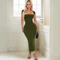 green Bodycon maxi dress