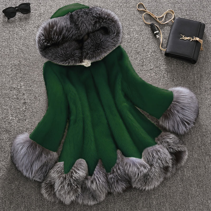 imitation fox fur collars hooded coats