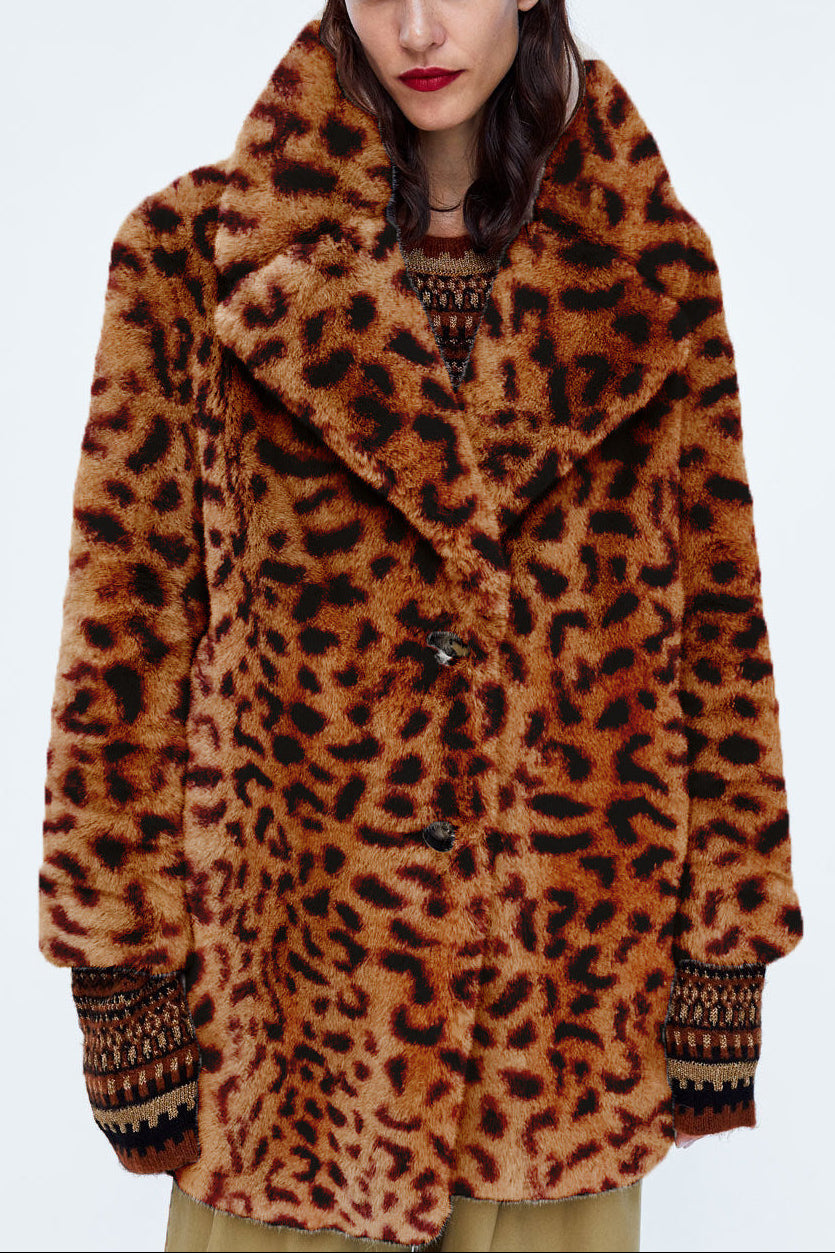 mid-length otter rabbit fur plush jacket