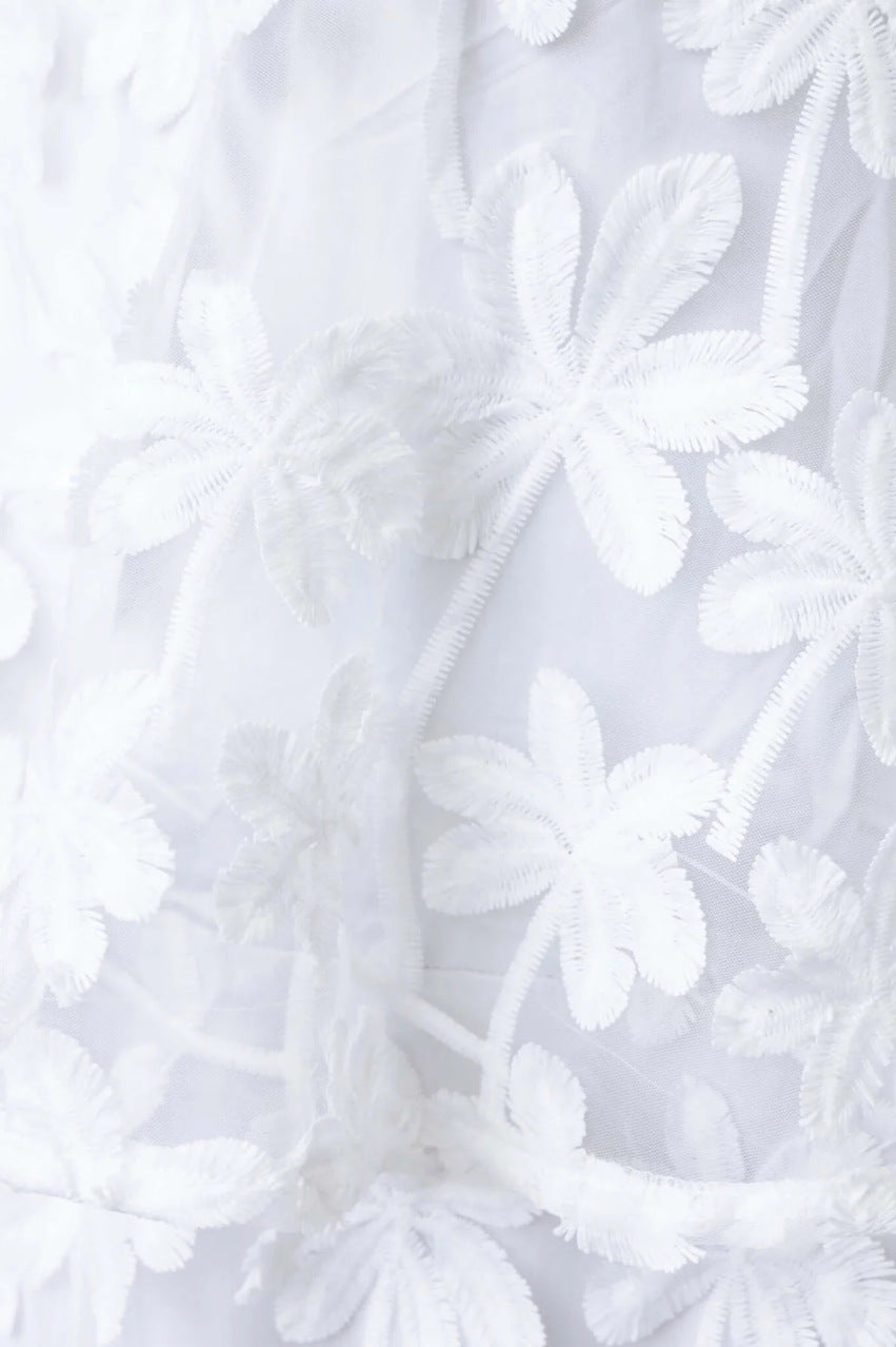 white Suspender maxi Dress