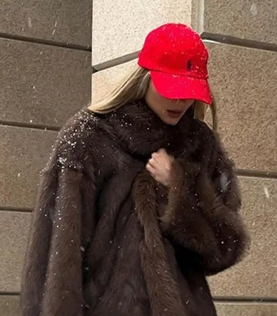 virginia White-black faux fur coat