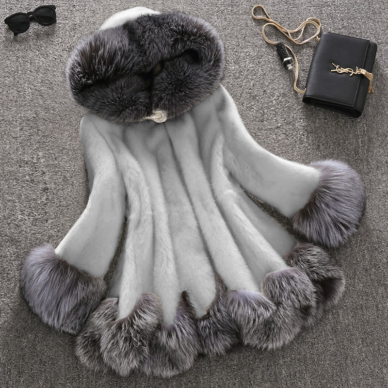 imitation fox fur collars hooded coats