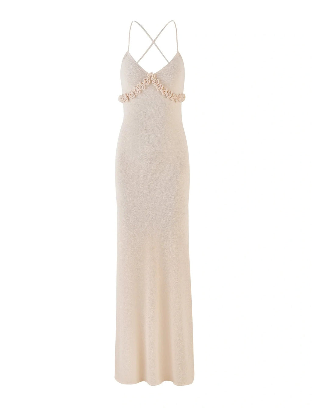 white suspender hip maxi dress