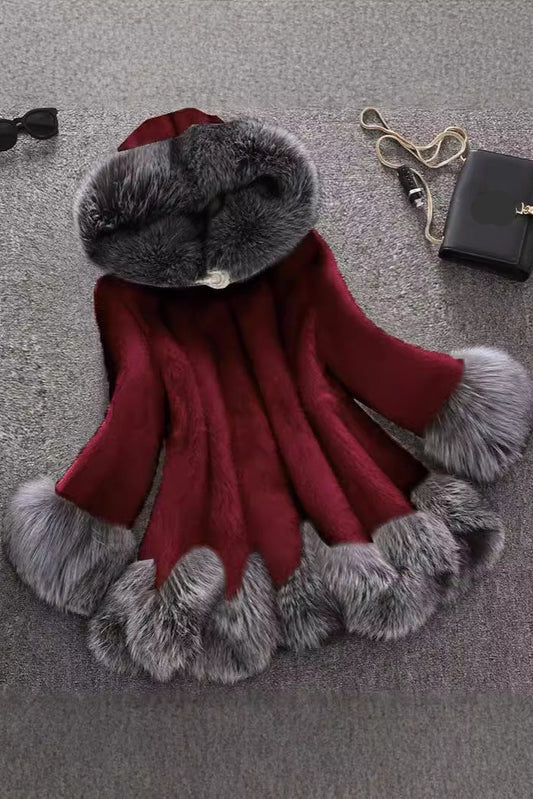 imitation fox fur collars hooded coats