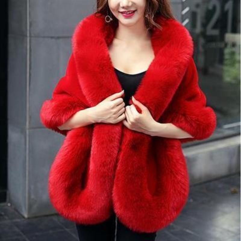shawl jacket fox fur collar