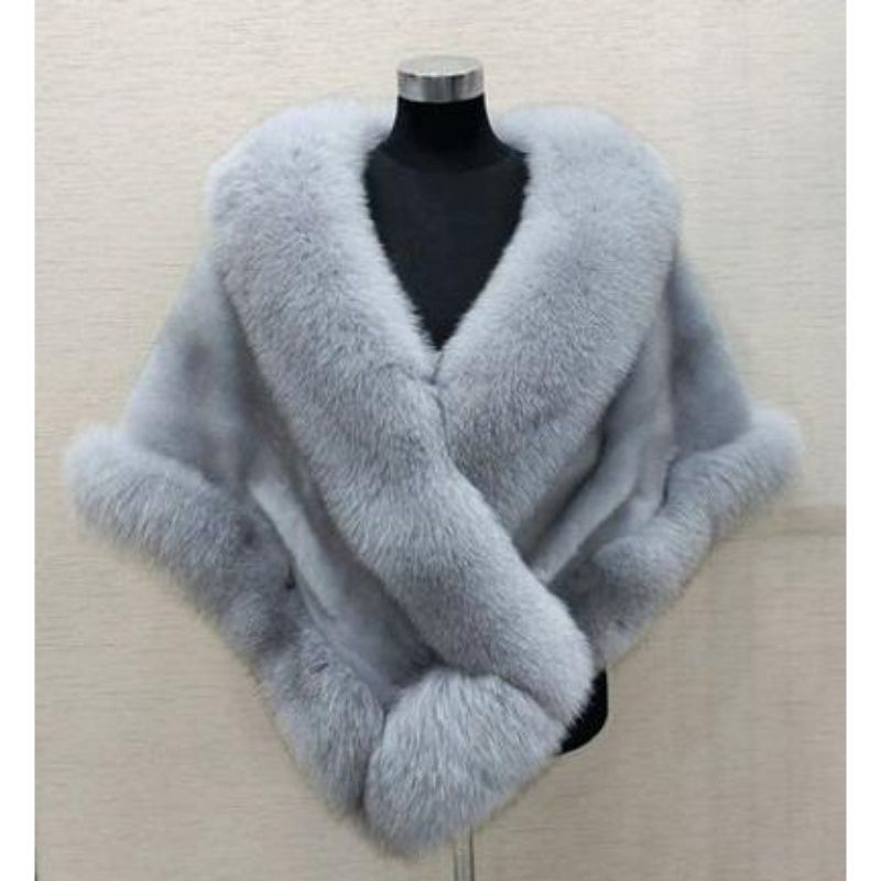shawl jacket fox fur collar