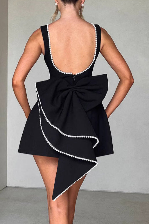 penny black Pearl bow short A-line mini dress