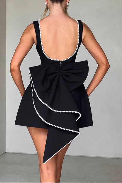 penny black Pearl bow short A-line mini dress