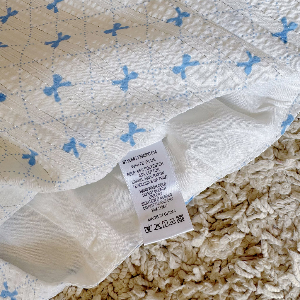 bow  textured high-waisted short suspender