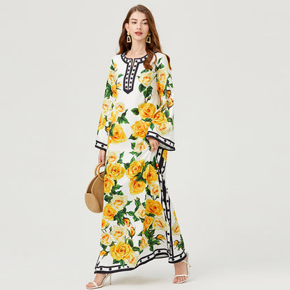 marcia Printed long robe dress