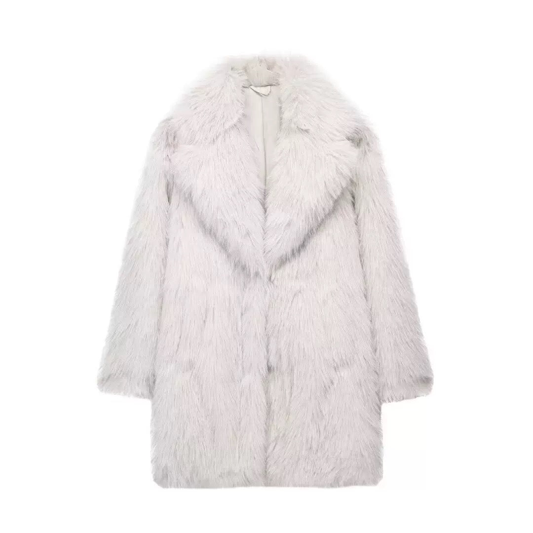 Mid-length fur imitation coat