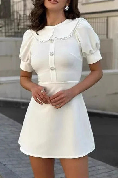 jamie white short-sleeved mini dress