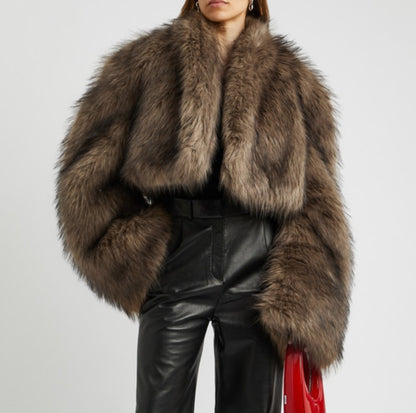 Faux Fur Jacket Cropped