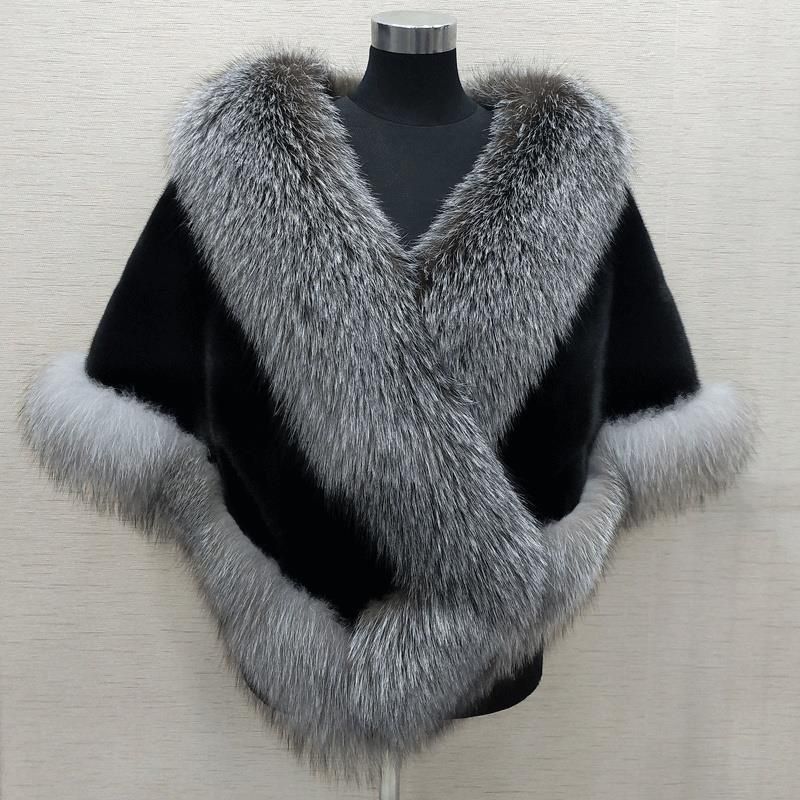 shawl jacket fox fur collar