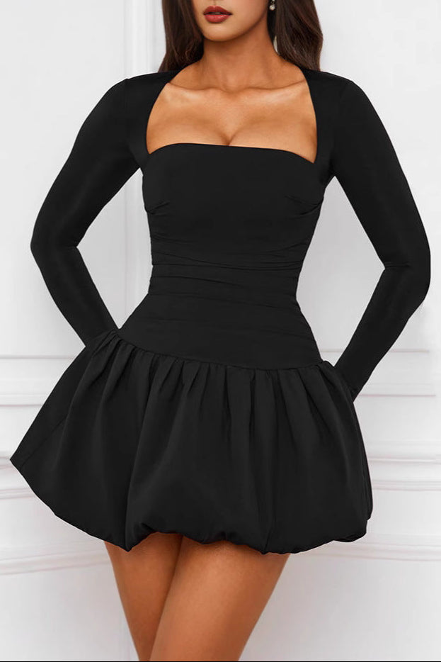 carlin black long sleeve mini dress