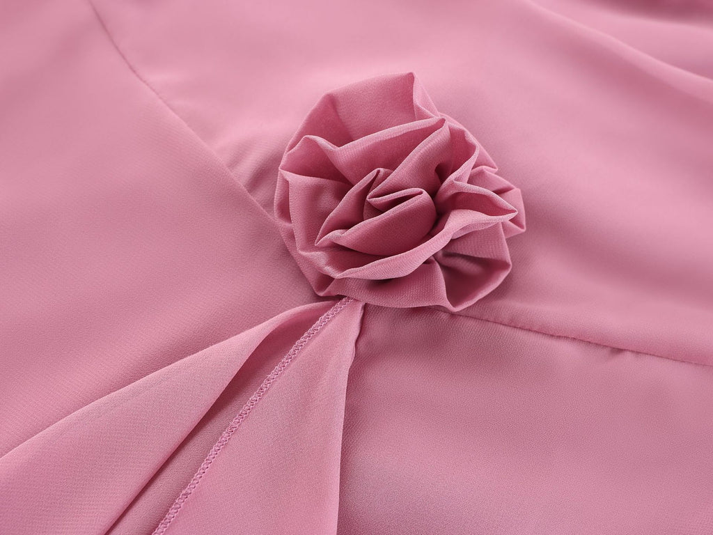 purple Ruffled Chiffon maxi Dress