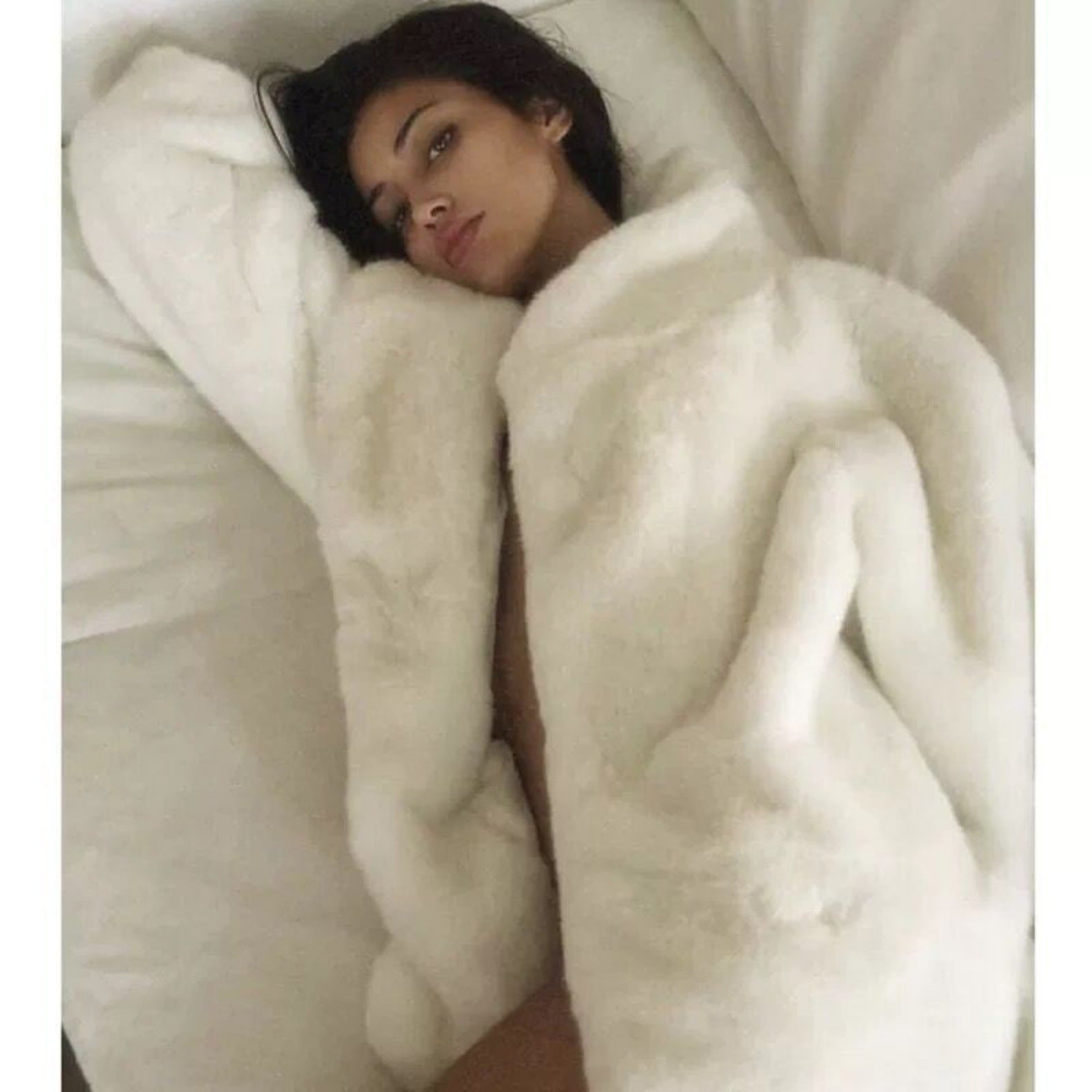 hot girl imitation fur mid-length coat