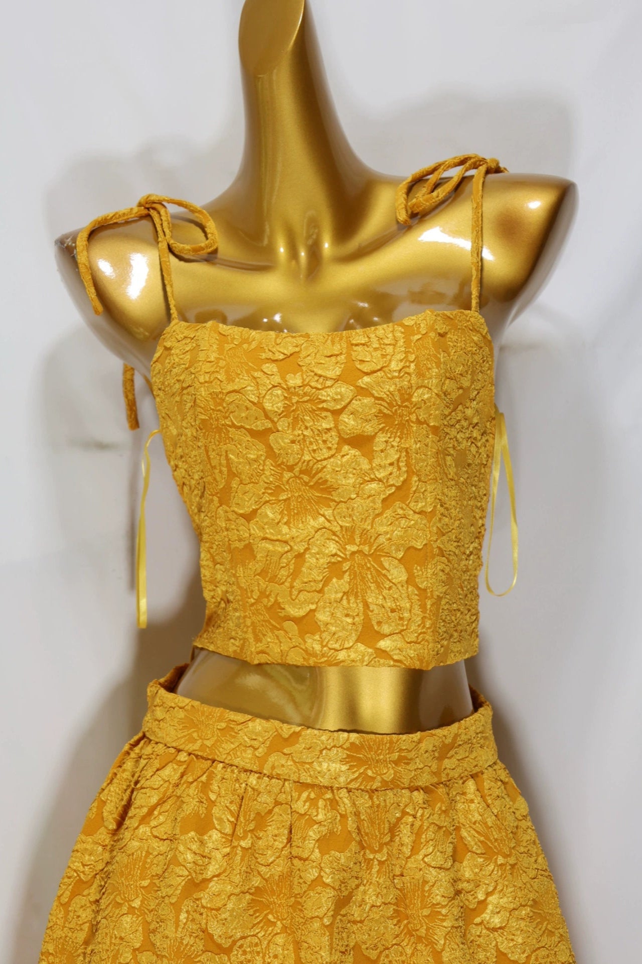 jacquard suspender skirt set