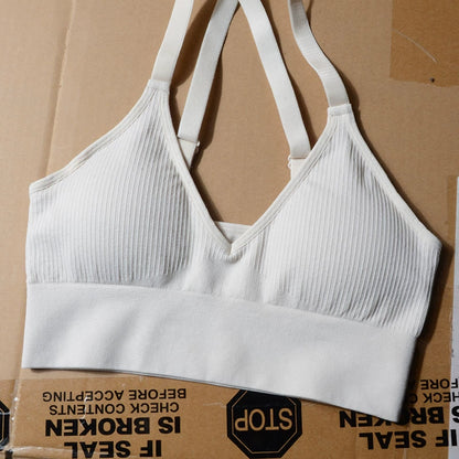 V-neck open-back breathable sporty daily yoga underwear bra