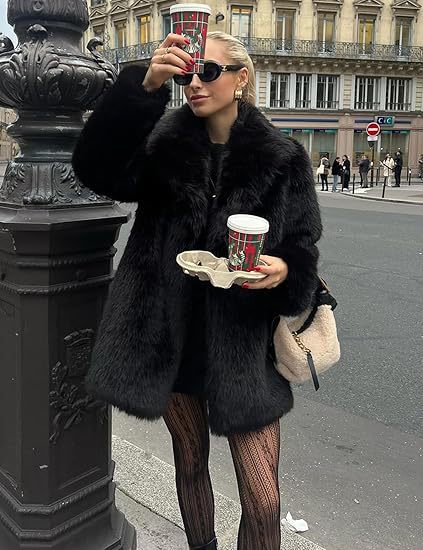 Lily Faux Fur Fur Jacket Mid-length Warm Coat