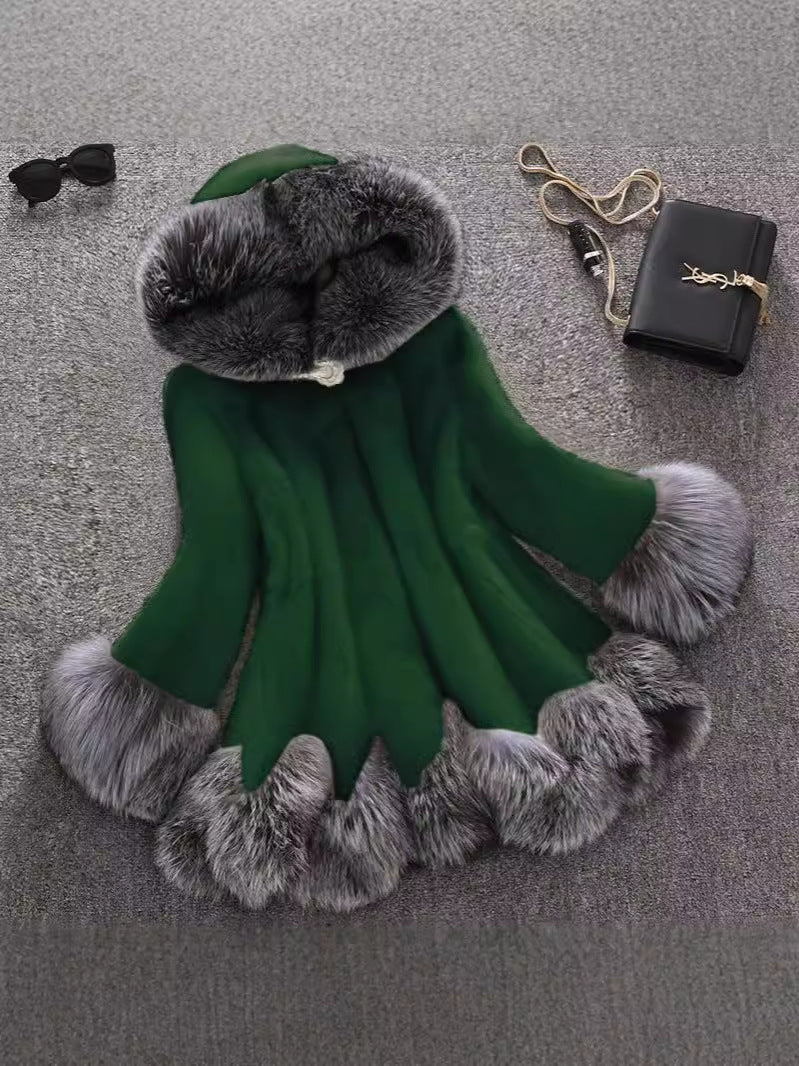 imitation fox fur collars hooded coats