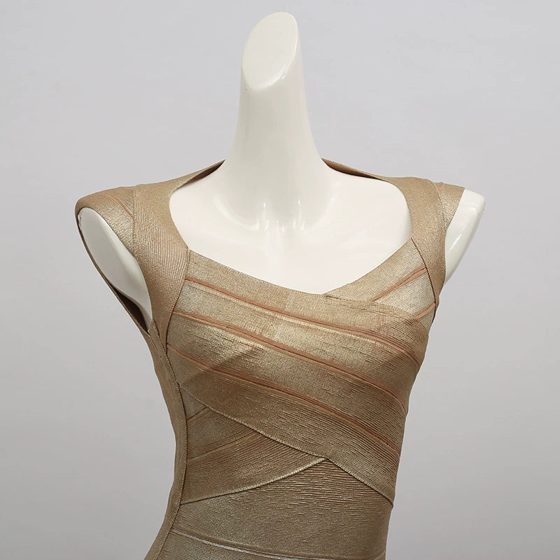 paint surface bandage skirt knitted dress