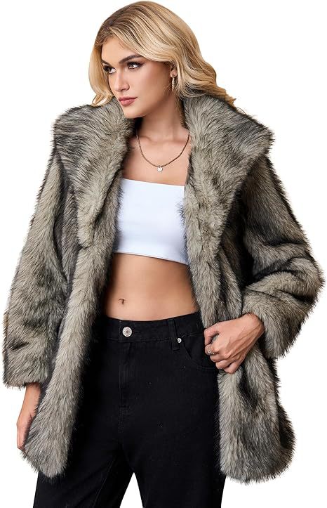 Luxe Faux Fur Mid-Length Blazer Jacket