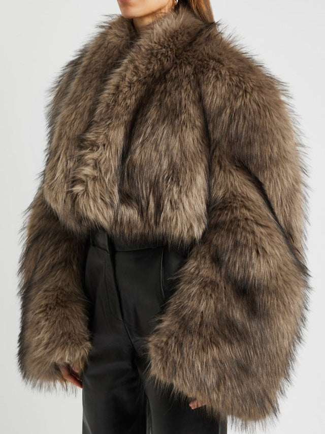 Faux Fur Jacket Cropped