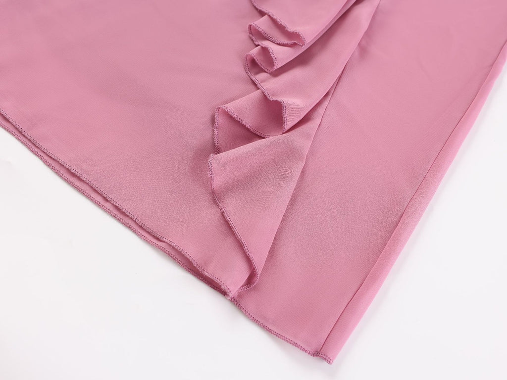 purple Ruffled Chiffon maxi Dress