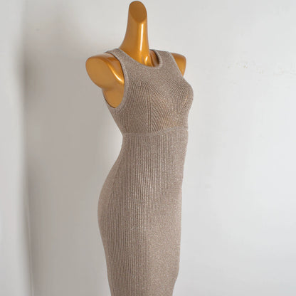silk sleeveless knitted dress