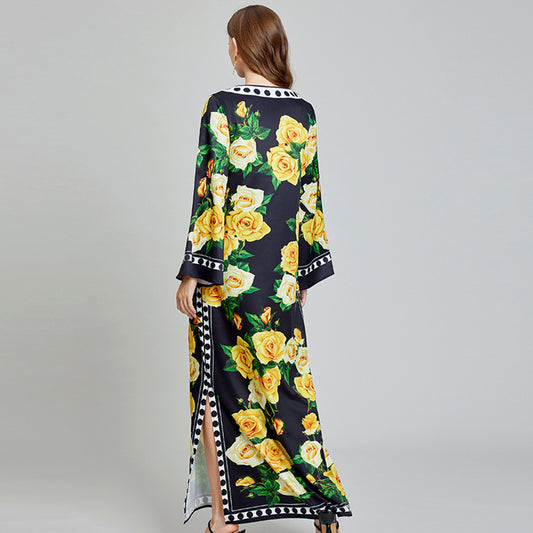 marcia Printed long robe dress