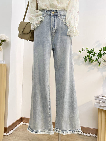 Chiffon V-neck floral bell sleeve blouse