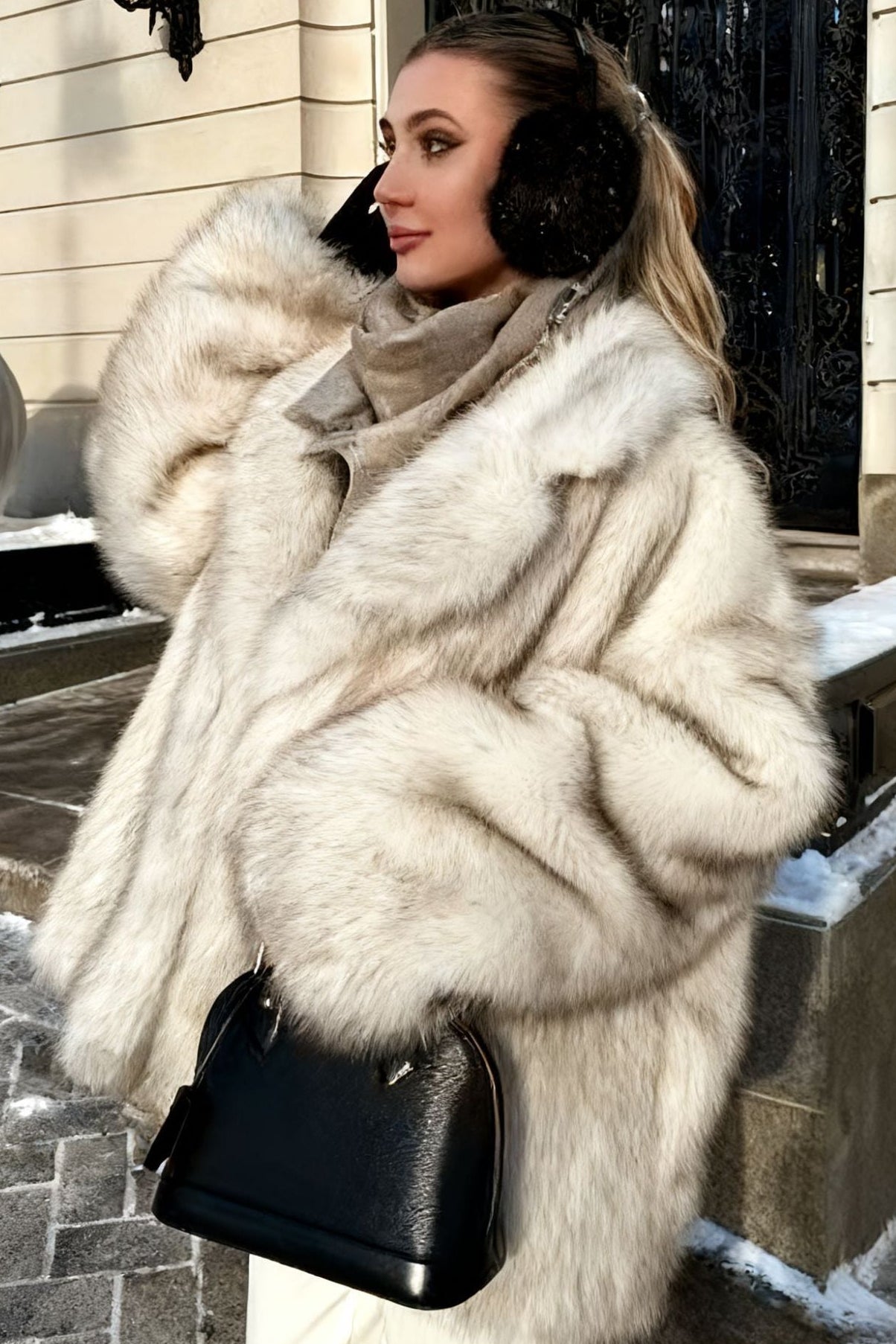 modesty gradient fur coat