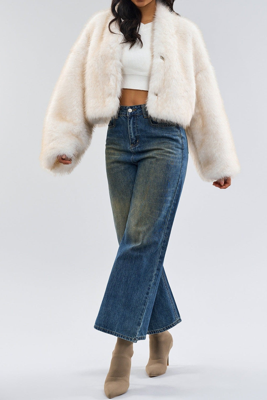 Faux Fur Jacket Cropped