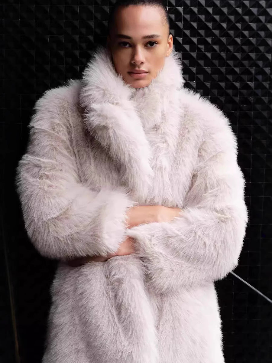 Mid-length fur imitation coat