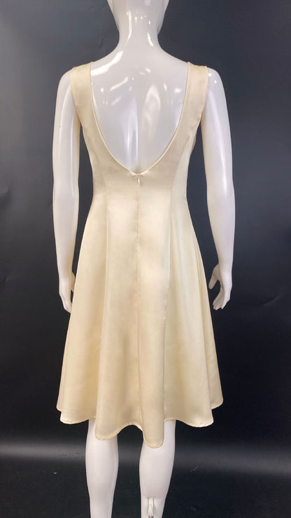 lily V-neck fitted waist midi dress