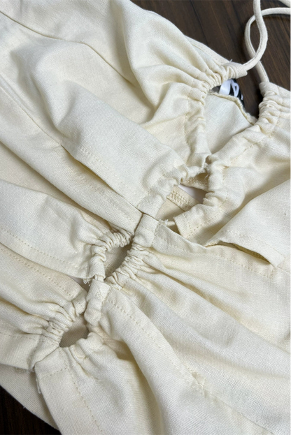 Light Yellow Hollow Halterneck Camisole