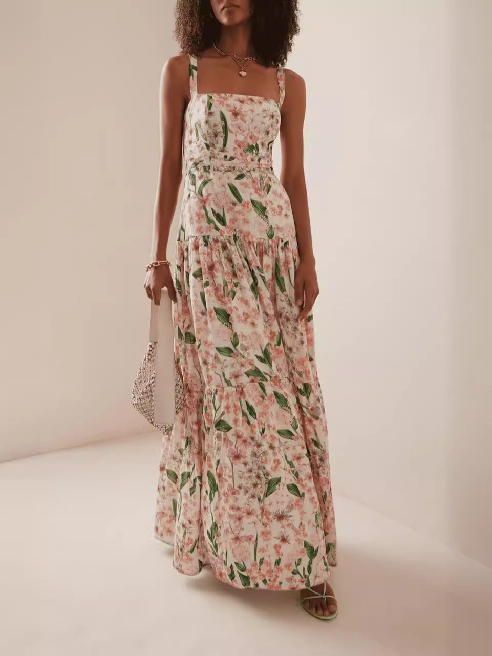 Sweet And Spicy Style Sling A-Line Floral Cake Dress