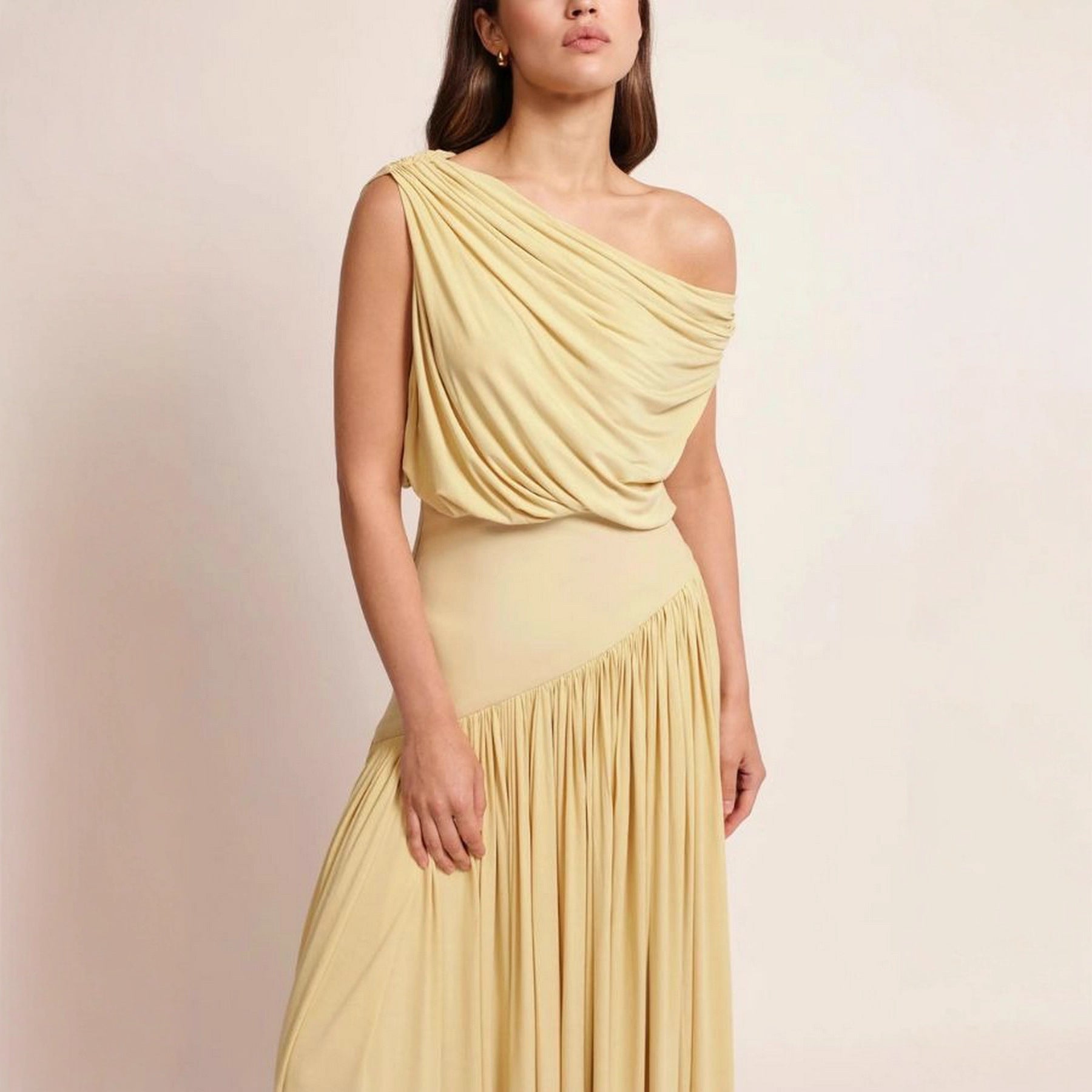 yellow Off-the-Shoulder maxi Dress