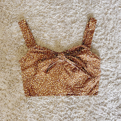 floral cropped suspender