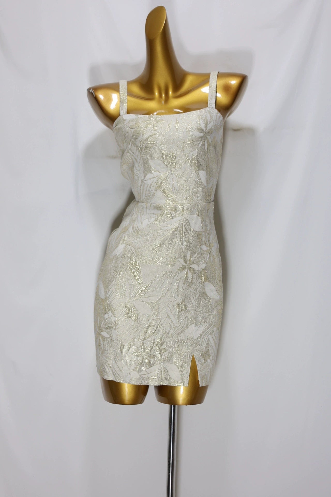 green jacquard mini dress