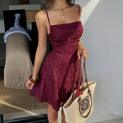 zara red slip mini dress