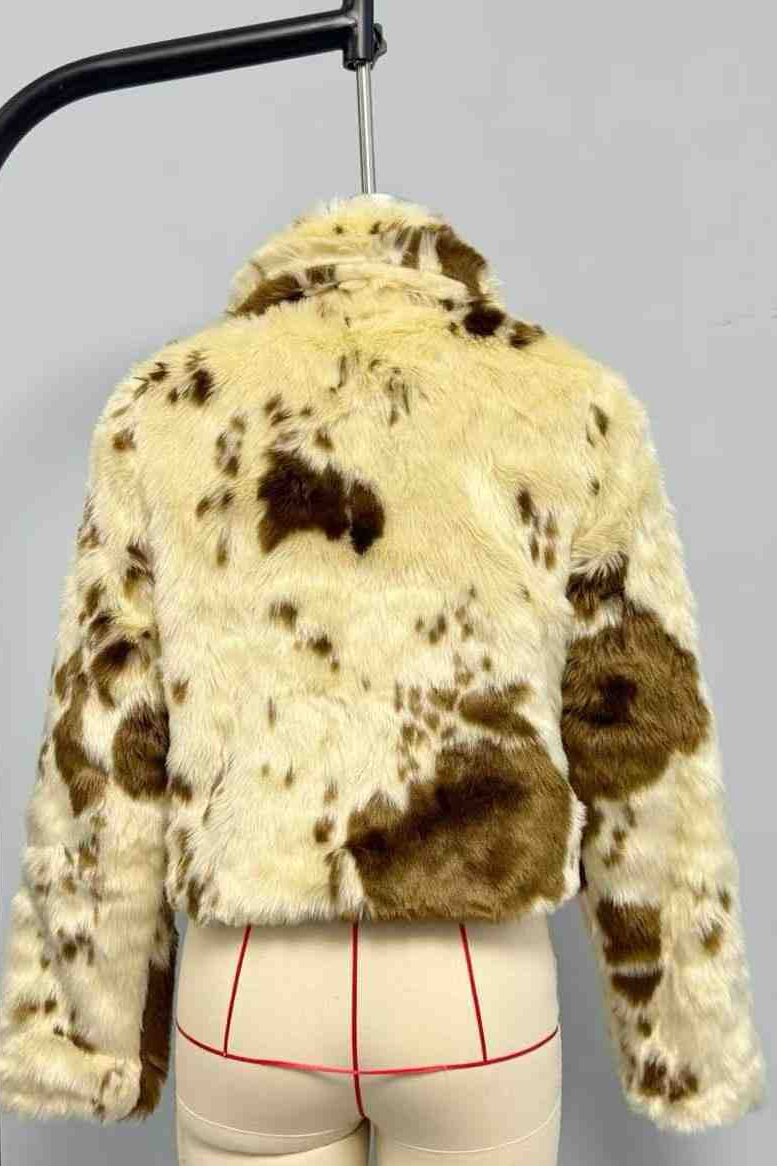 leopard print fur coat